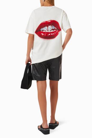 hover state of Embellished Logo Grill T-shirt in Compact-jersey