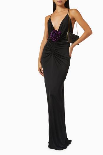 hover state of Ruched Maxi Dress in Jersey
