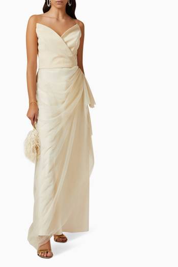 hover state of Strapless Wrap Gown in Tulle