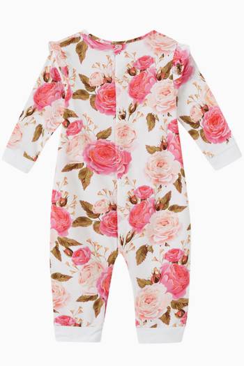 hover state of Floral Print Romper in Cotton