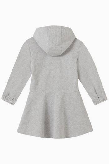 hover state of Elephant Logo Hooded Dress in Cotton