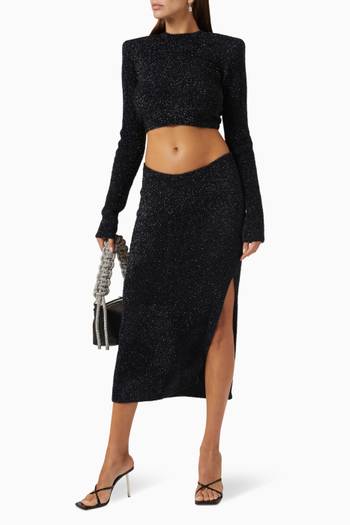 hover state of Ariam Midi Skirt in Glitter Knit