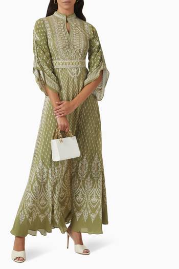 hover state of Draped-sleeve Belted Kaftan