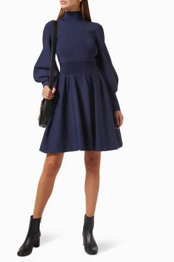 hover state of Naydine Ribbed Knit Dress in Cotton Blend