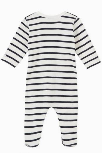 hover state of Striped Sleepsuit in Cotton