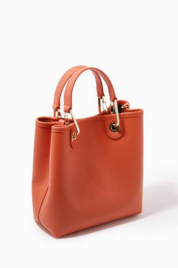 hover state of Vertical Logo-embossed Tote Bag in Faux Leather