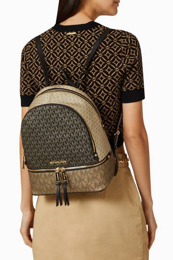 hover state of Medium Rhea Zippered Backpack in Signature Monogram Canvas