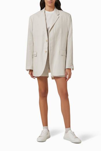 hover state of Tailored Blazer in Aloe Linen