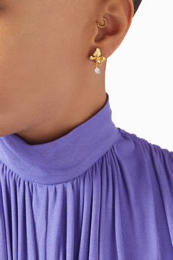 hover state of Mini Cecilia Earrings in 24kt Gold-plated Bronze