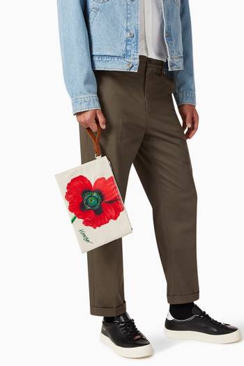 hover state of Poppy Large Pouch in Cotton Canvas