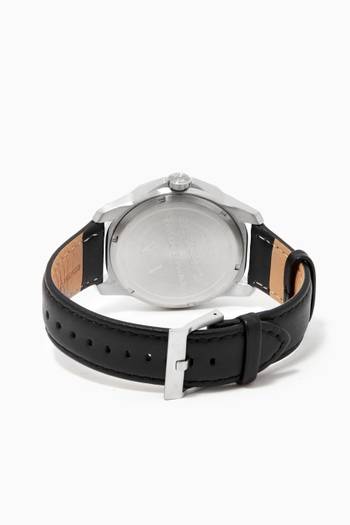 hover state of Banks Quartz Stainless Steel & Leather Watch, 44mm