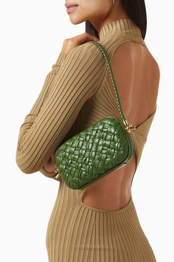 hover state of Knot Minaudière Clutch Bag in Intreccio leather