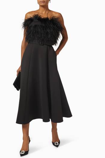 hover state of Feather Top Midi Dress in Scuba