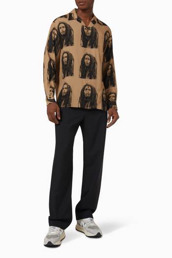 hover state of Bob Marley Shirt in Rayon