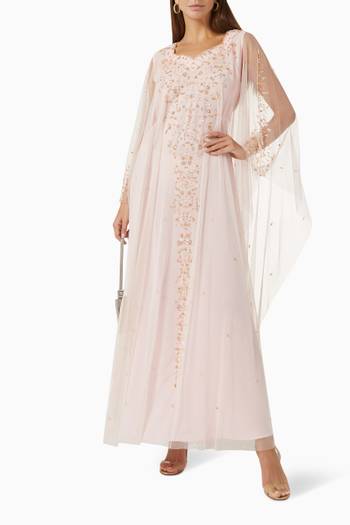 hover state of Bead-embellished Kaftan in Tulle