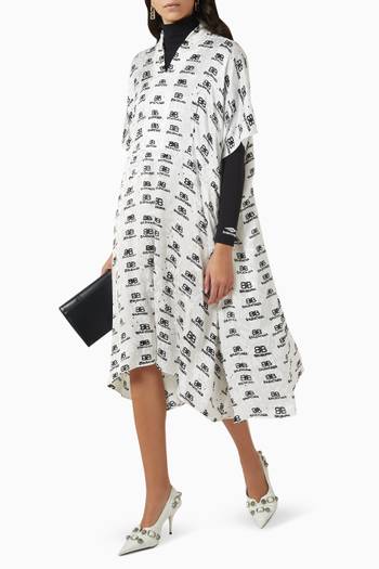 hover state of Oversized Logo-print Dress in Crepe