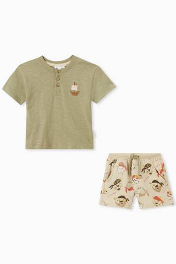 hover state of Aye Aye T-shirt & Shorts Set in Cotton