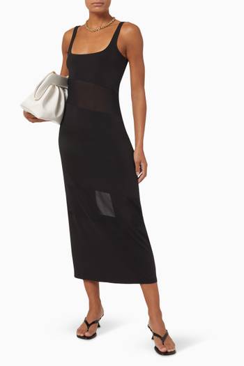 hover state of The Kimberly Midi Dress in Jersey & Mesh