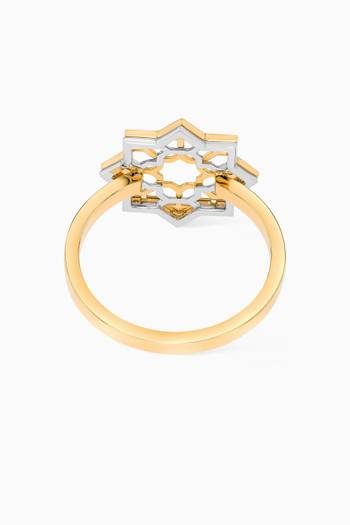 hover state of Al Qasr Star Ring in 18kt White & Yellow Gold