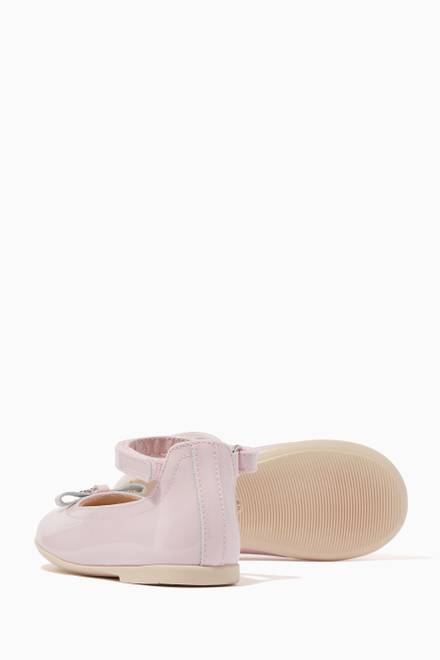 hover state of Bow & Charm Ballerina Flats  in Laminated Leather 