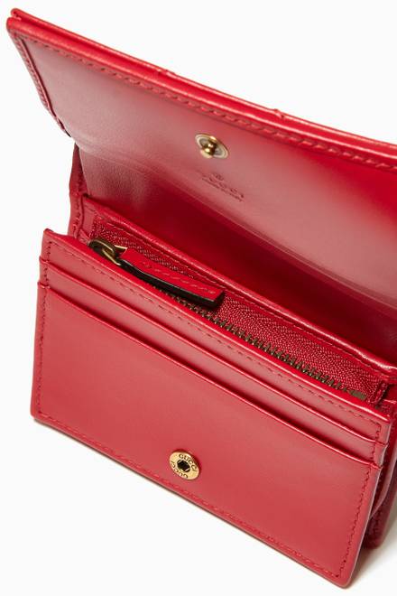 hover state of GG Marmont Card Case Wallet in Matelassé Leather 