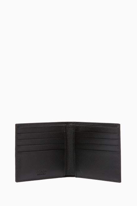 hover state of Metal Logo Wallet in Saffiano Leather