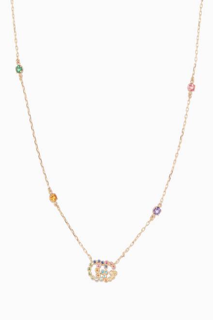 hover state of Multi-Coloured Double G Stone Necklace