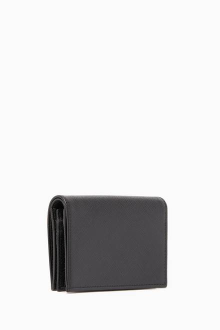 hover state of Logo Saffiano Leather Mini Wallet