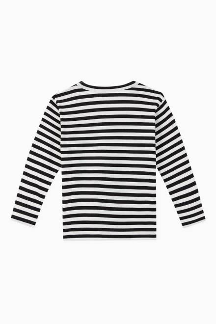 hover state of Striped Logo Appliqué T-Shirt   