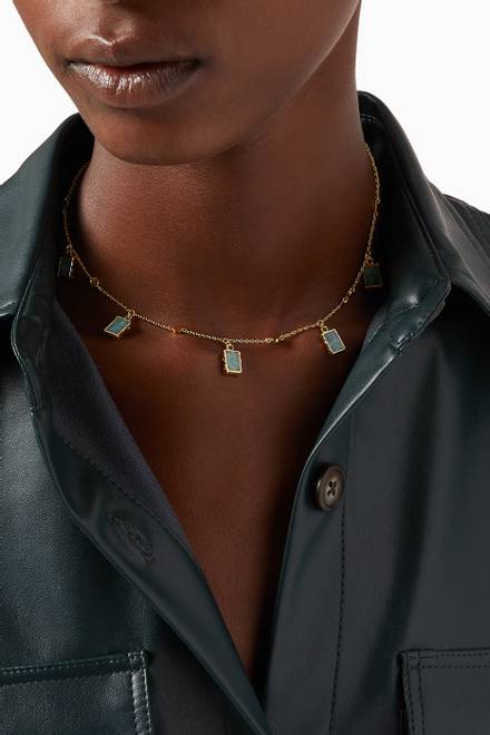 hover state of Amazonite Lena Choker in 18kt Gold-Plated Sterling Silver
