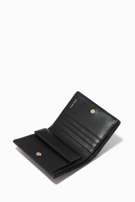 hover state of Logo Square Wallet in Matelassé Nappa Leather