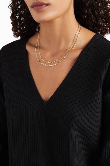 hover state of Filia Double Chain Necklace in 18kt Gold-Plated Sterling Silver   