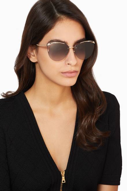 hover state of Cat-Eye Sunglasses in Metal 
