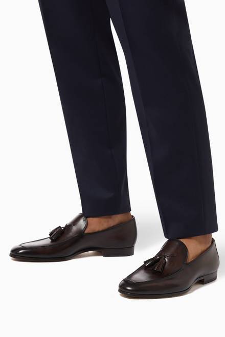 hover state of Tassel Loafers in Flex Leather      
