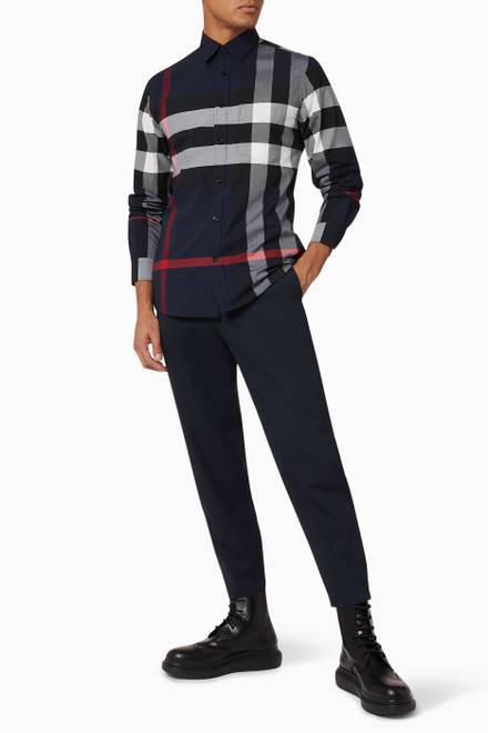 hover state of Check Stretch Cotton Poplin Shirt