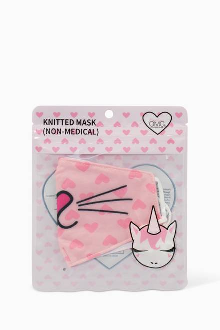 hover state of Kitty Heart Printed Face Mask  