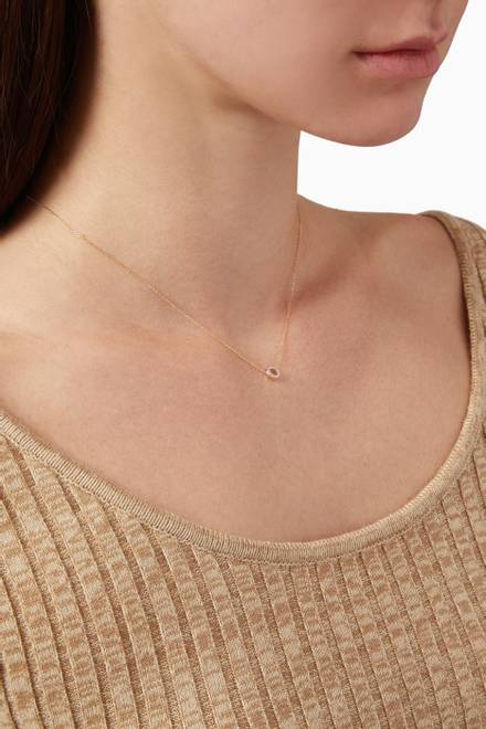 hover state of Mini Diamond Circle Necklace in 14kt Yellow Gold     