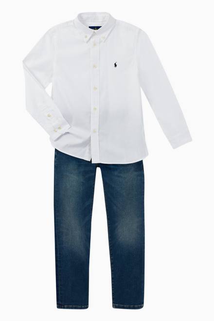 hover state of Slim-Fit Cotton Oxford Shirt   