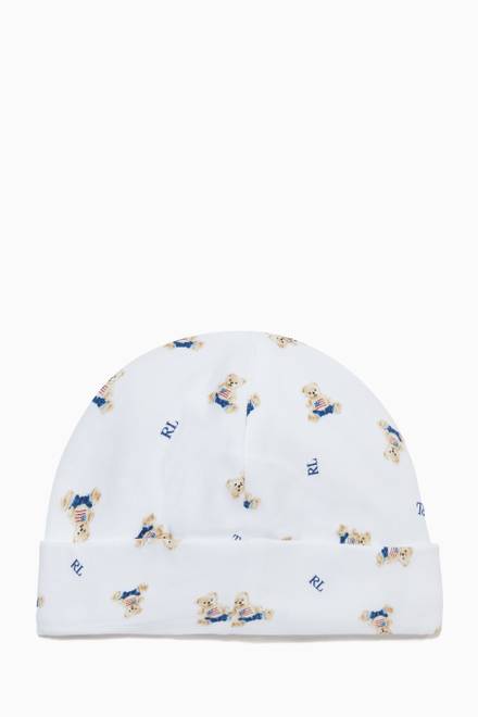hover state of Polo Bear Cotton Interlock Hat in Cotton   