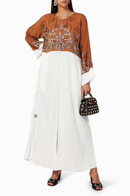 hover state of Beaded Colour-Block Abaya  