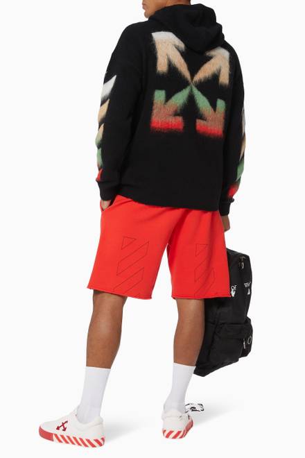 hover state of Diagonal Cotton Sweatshorts    