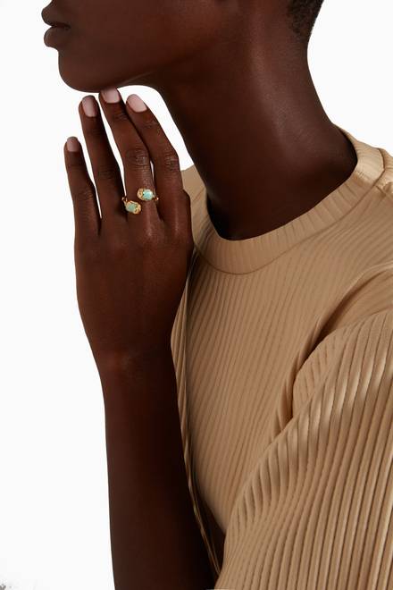 hover state of Duality Scaramouche Ring in 24kt Gold Plating