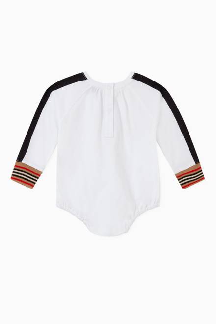 hover state of Vintage Check Icon Stripe Cotton Bodysuit    