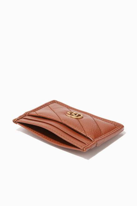 hover state of GG Marmont Card Holder in Matelassé Leather    