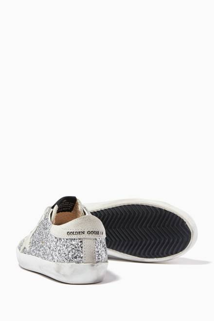 hover state of Super-Star Sneakers with Suede Star in Glitter    