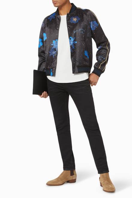 hover state of Teddy Hibiscus Bomber Jacket    