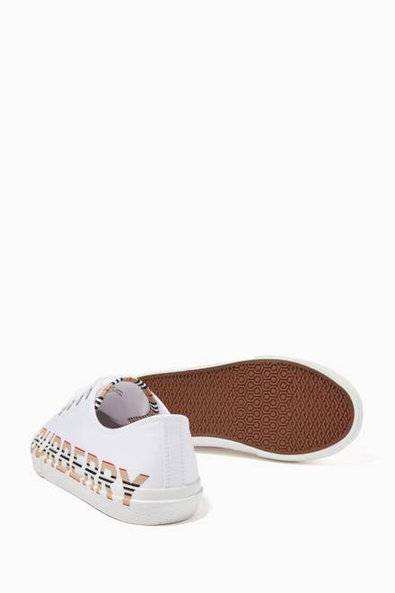 hover state of Sneakers with Icon Stripe Logo in Cotton Gabardine  