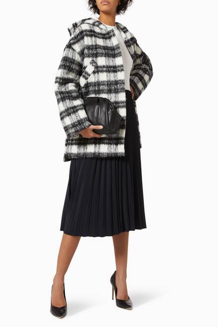 hover state of Tortis Hooded Coat in Check Wool Blend  