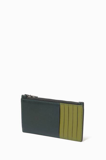 hover state of Zip Card Case in Colour-block Leather        