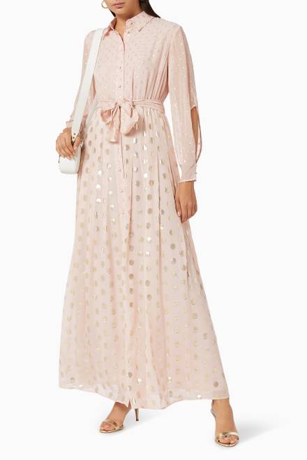 hover state of Narcisa Chemisier Polka Dots Dress in Silk  